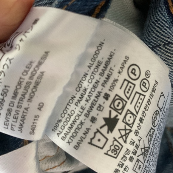 Levi’s 501 Ripped distressed buttons fly jeans high waist medium wash size 25 - Picture 9 of 16